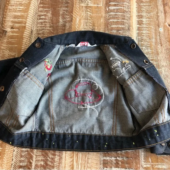 Vintage 70s Levi’s orange tab kids embroidered denim jean jacket